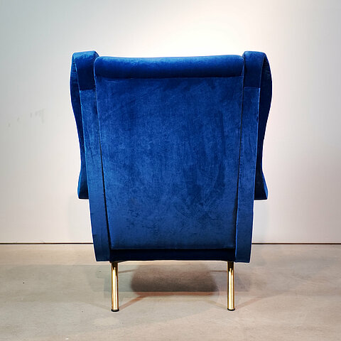 Pair Senior Chairs Marco Zanuso Arflex Italy 1951 Velvet